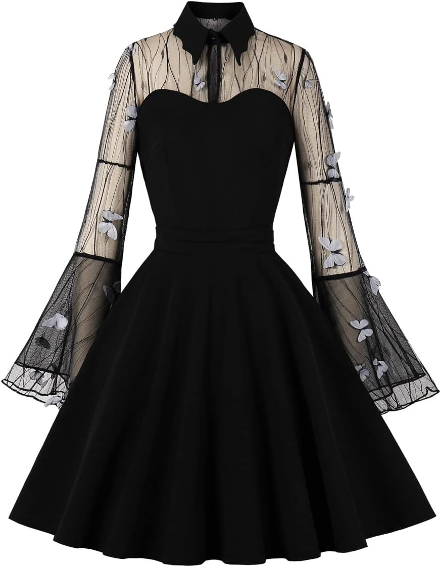 Women's Vintage Polka Dot 1950s Retro Rockabilly Prom Dress