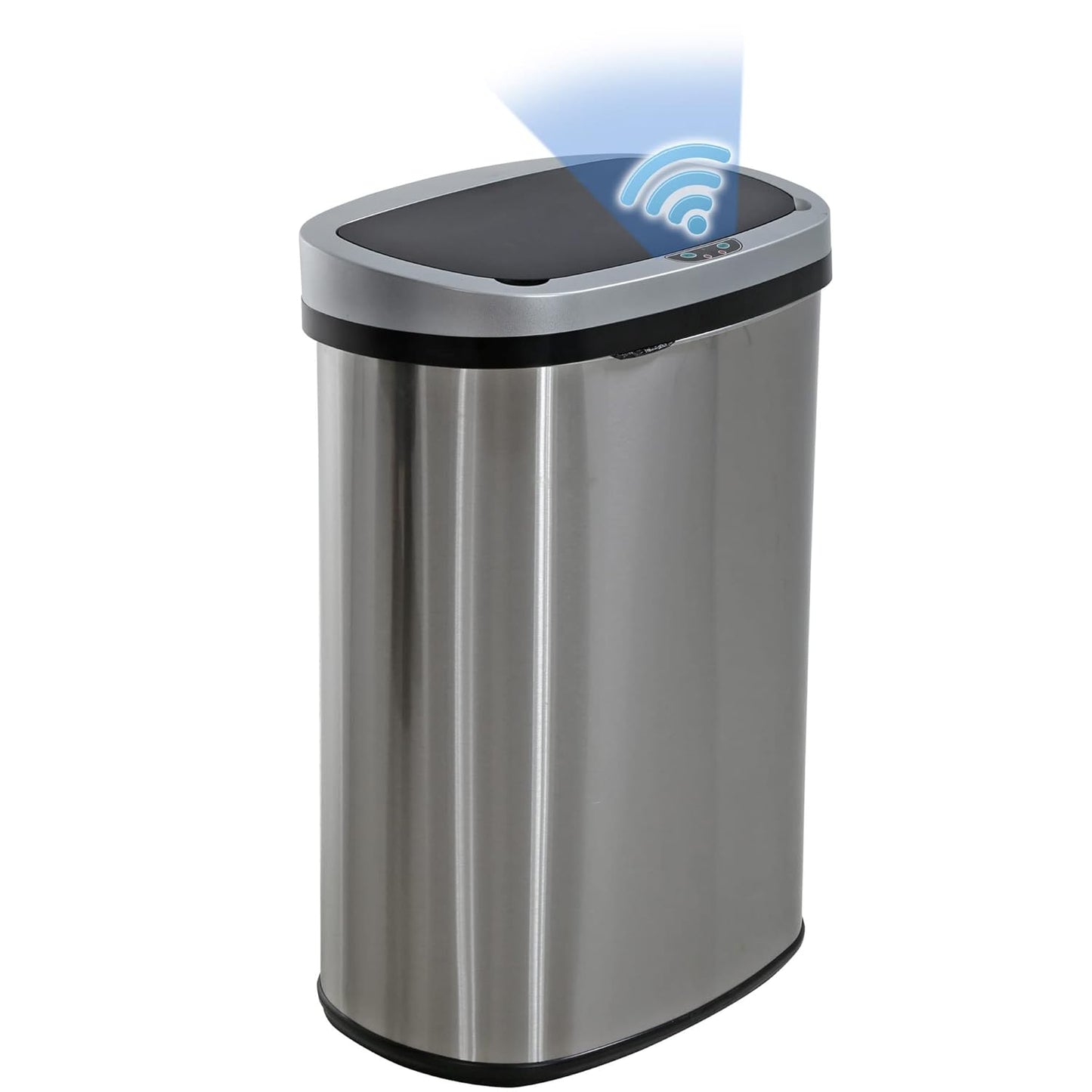 Touch-Free High-Capacity Steel Trash Can - BestOffice