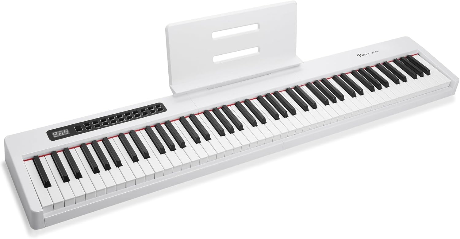 Rosen P21 Electric Piano 88 Keys Beginner - Portable with Sustain Pedal