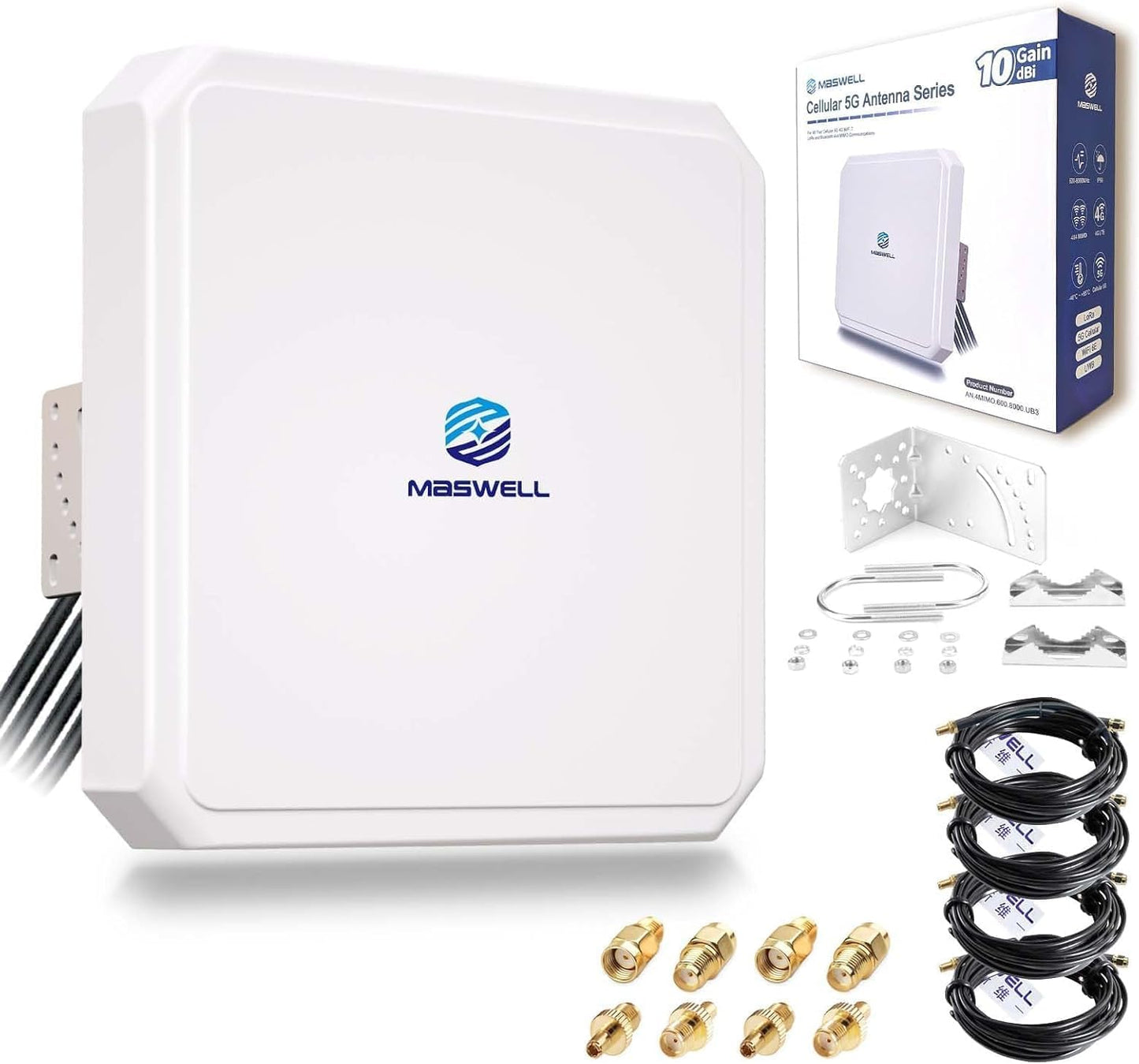 Maswell 4MIMO Ultra 4G LTE 5G Panel Antenna for High Gain