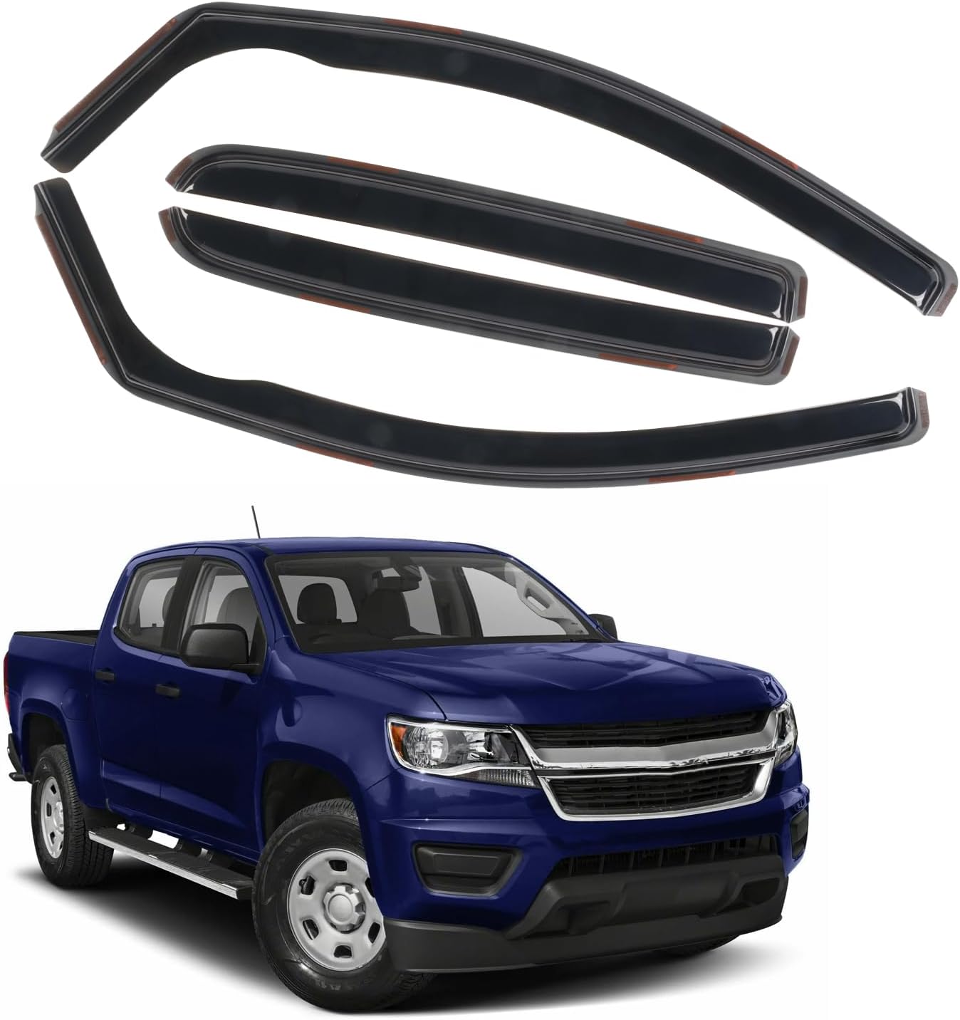 In Channel Rain Guards for 2015-2022 Chevy Colorado/GMC Canyon