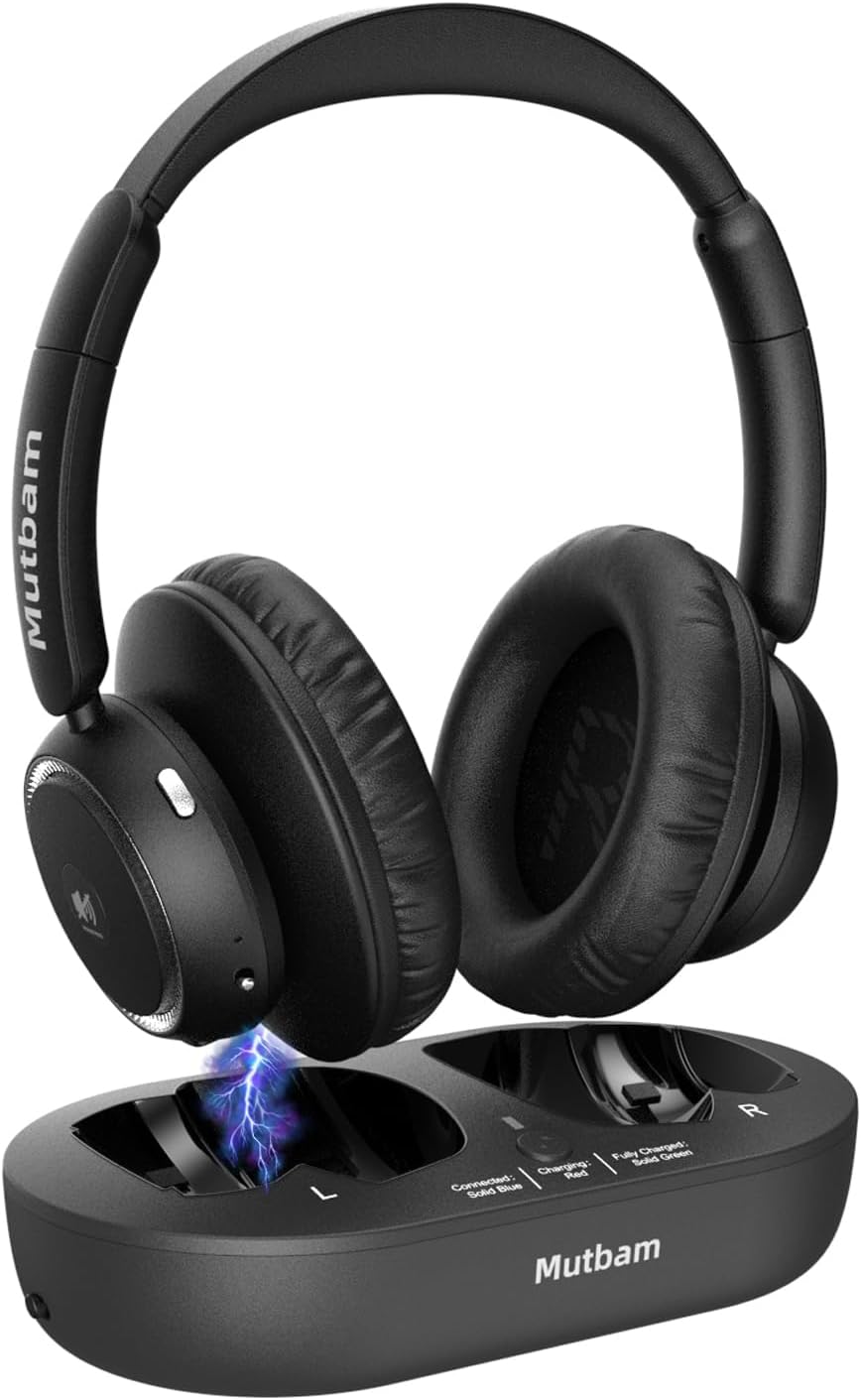 Wireless Headphones for TV with Charging Dock & 65-Hour Battery