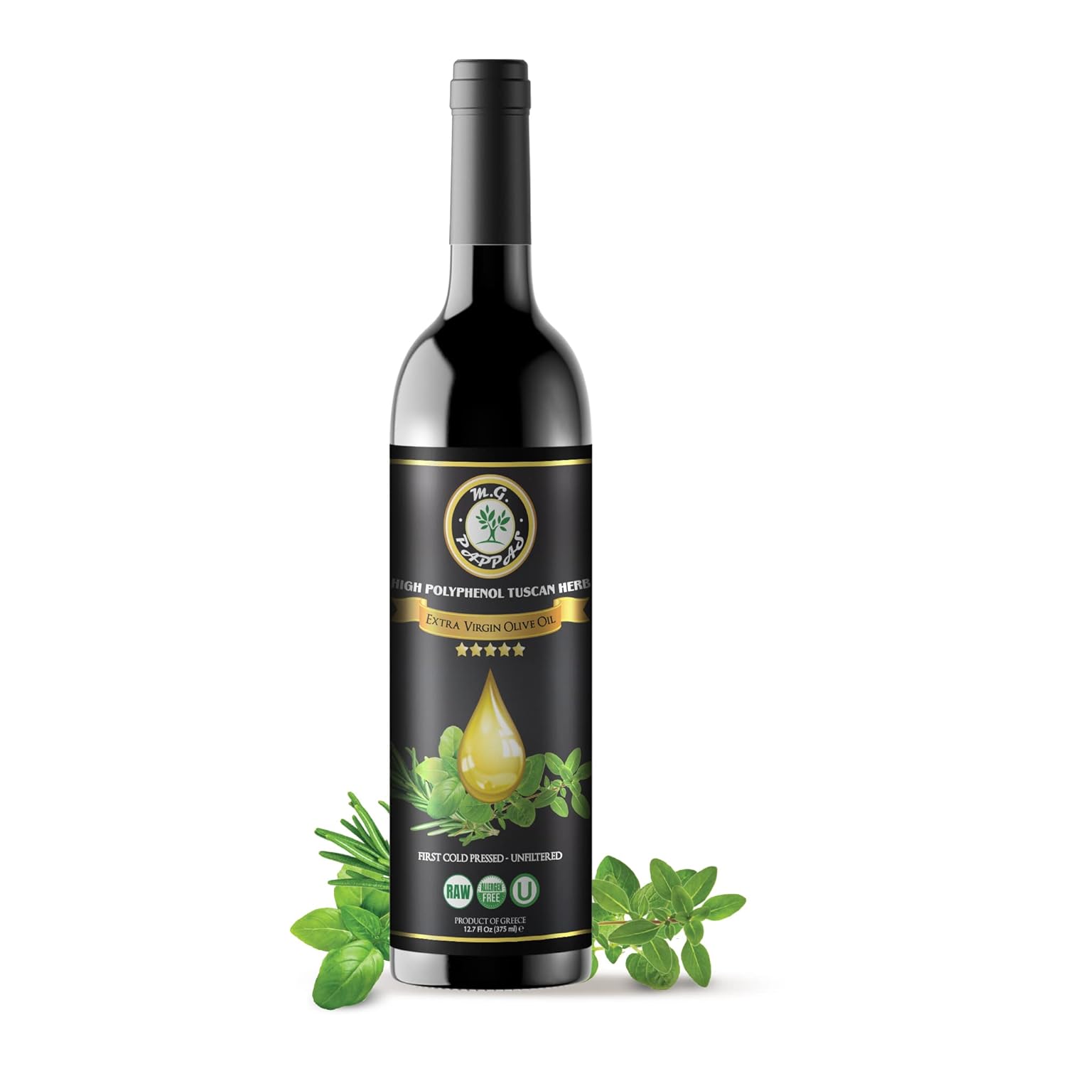 M.G. PAPPAS High Polyphenol Tuscan Herb Infused Olive Oil