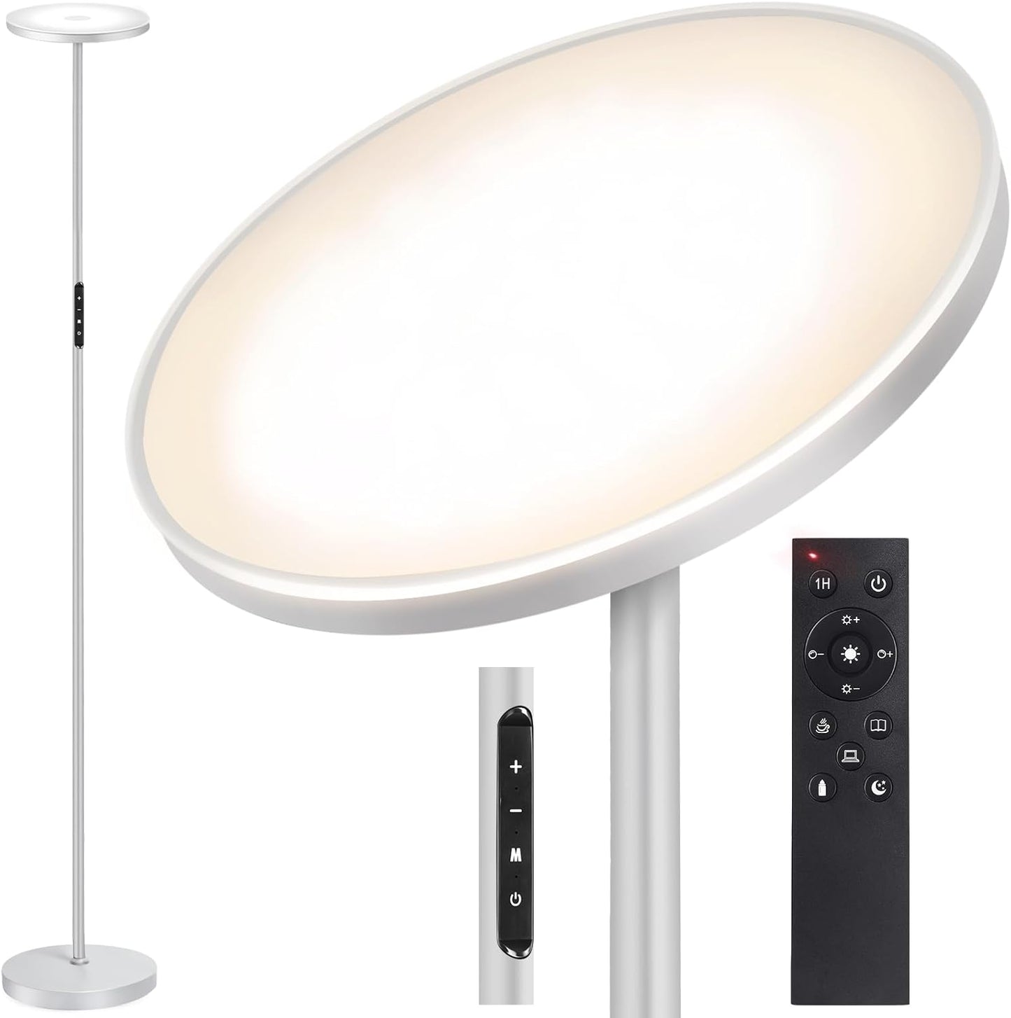 OUTON Floor Lamp - 30W LED Modern Torchiere with Remote Control