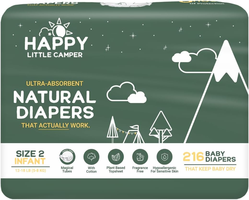 Hypoallergenic Ultra-Absorbent Baby Diapers - Sensitive Skin Safe