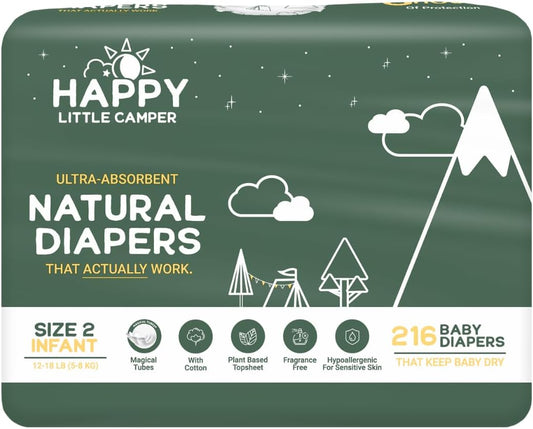 Hypoallergenic Ultra-Absorbent Baby Diapers - Sensitive Skin Safe