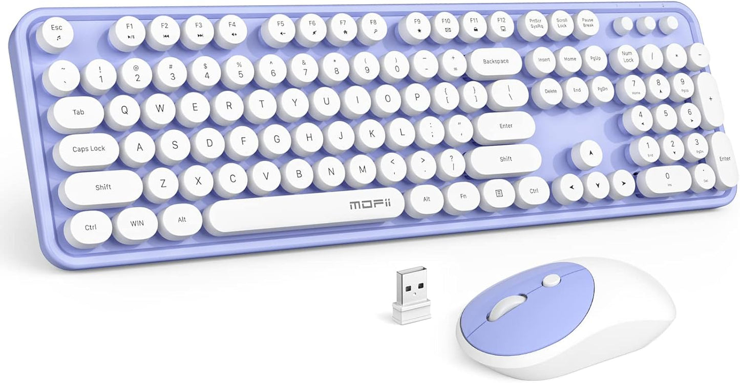 Wireless Keyboard and Mouse Combo for Retro Style Typing