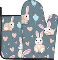Cute Bunny Heat-Resistant Gloves, 2-Piece Set, for Oven & Microwave