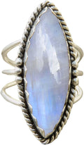 Blue Copper Turquoise Marquise Moonstone Ring - Elegant Statement