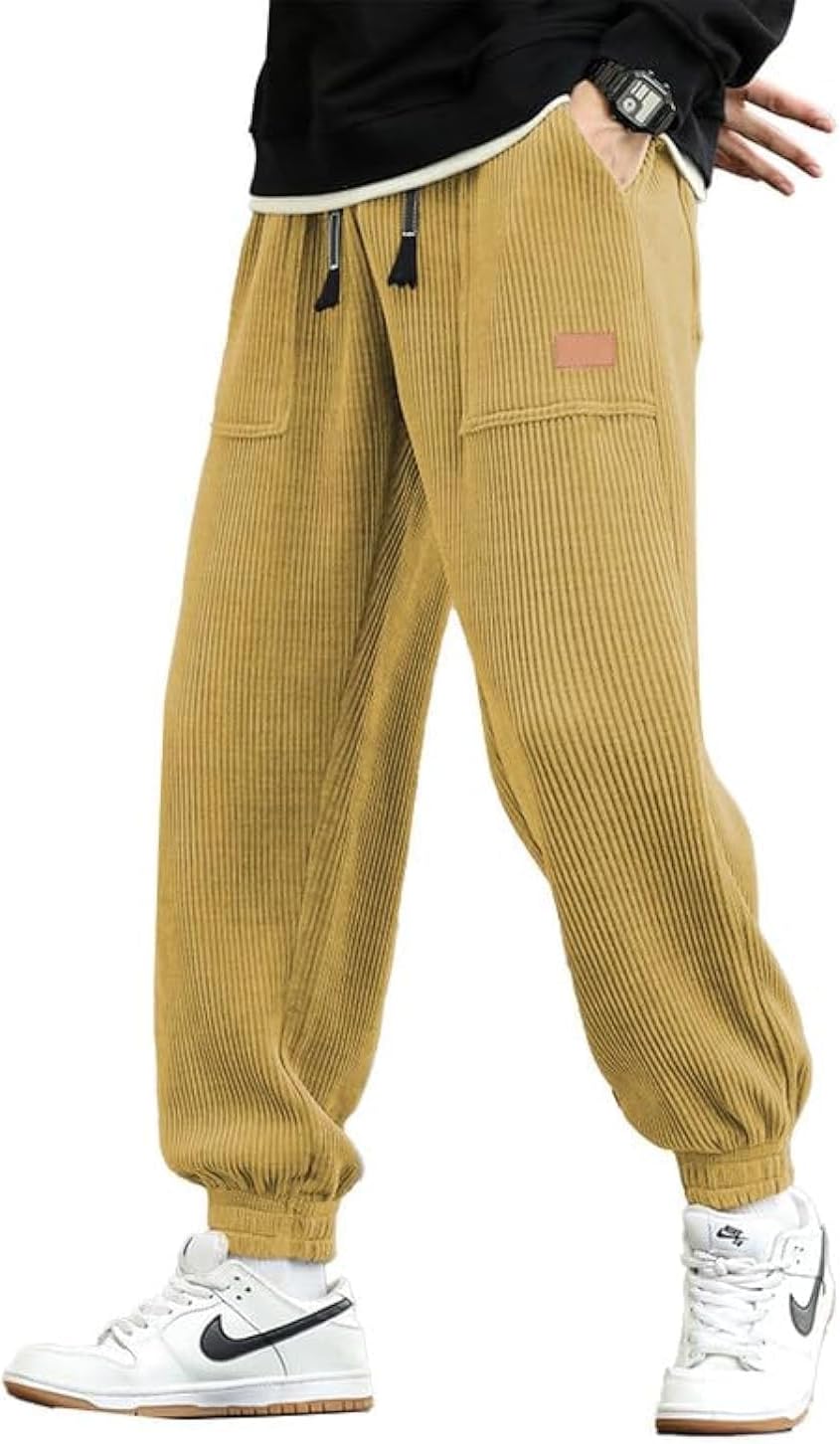 JMIERR Mens Corduroy Joggers Pants for Casual Style and Comfort
