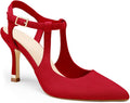 Coutgo Womens High Heels Pointed Toe Ankle Strap Pumps - Elegant 3.5in