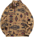 1/4 Zipper Sweatshirt Ethnic Aztec Print - Cozy Fall Pullover