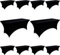 8ft Black Spandex Table Covers for Rectangle Tables - Fitted Protector