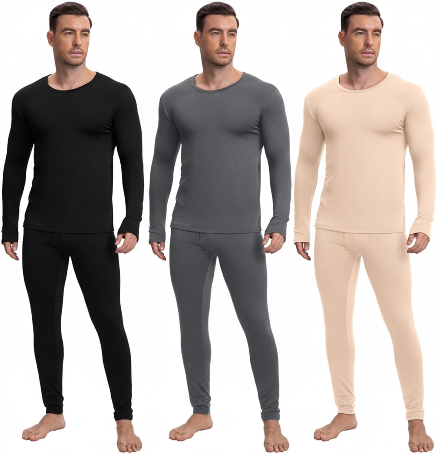 Men's Thermal Underwear Set with Fleece Lined Comfort for Winter