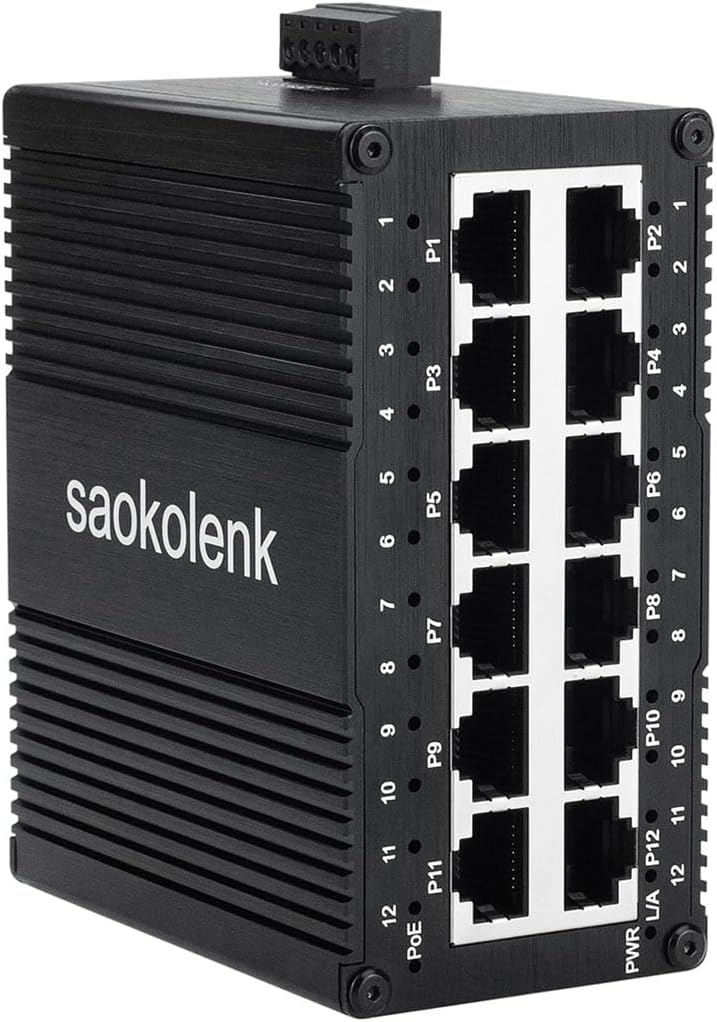 12 Ports Gigabit PoE Switch for Industrial Networking Needs