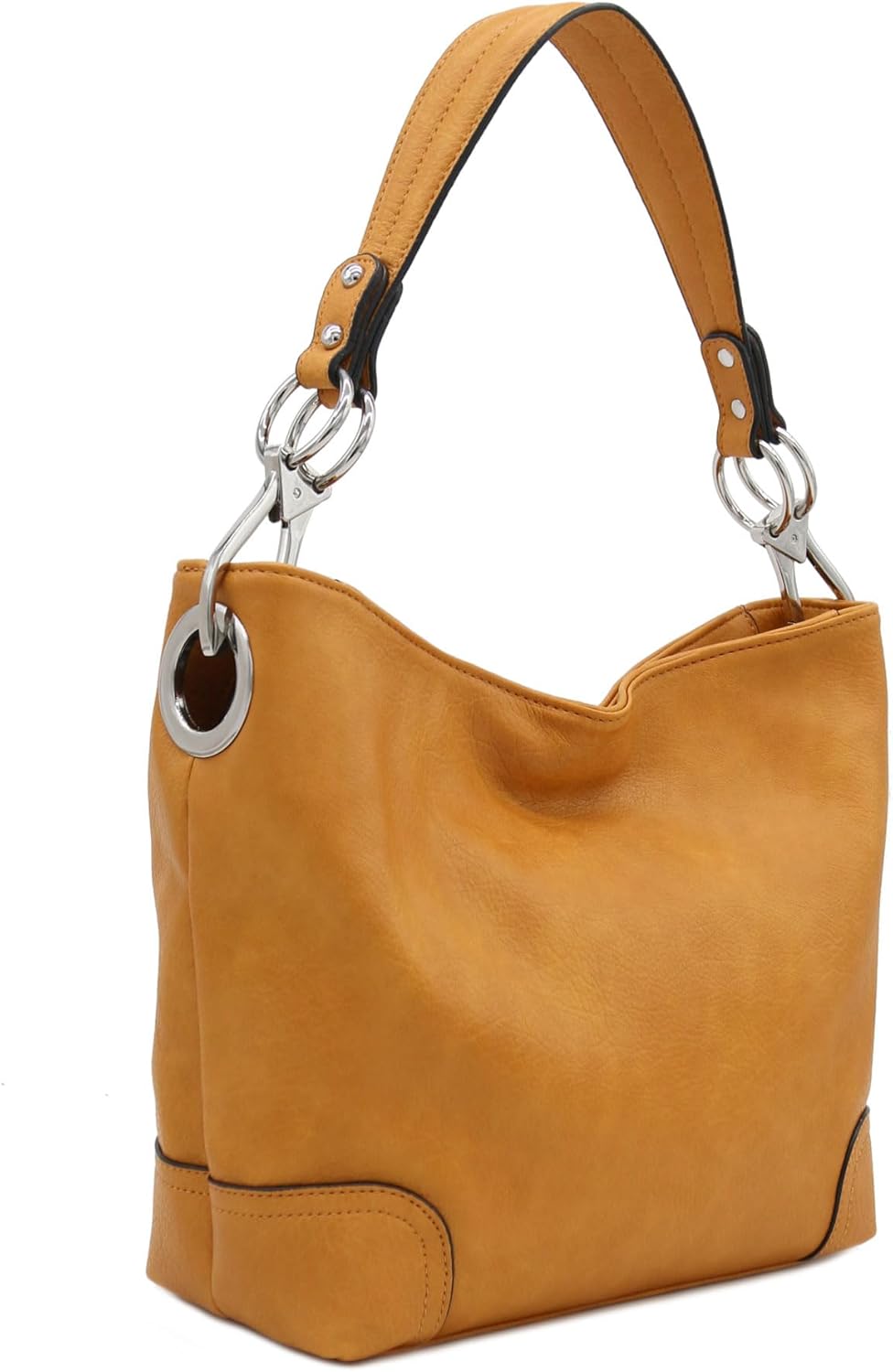 Hobo Shoulder Bag with Big Snap Hook Hardware for Everyday Use