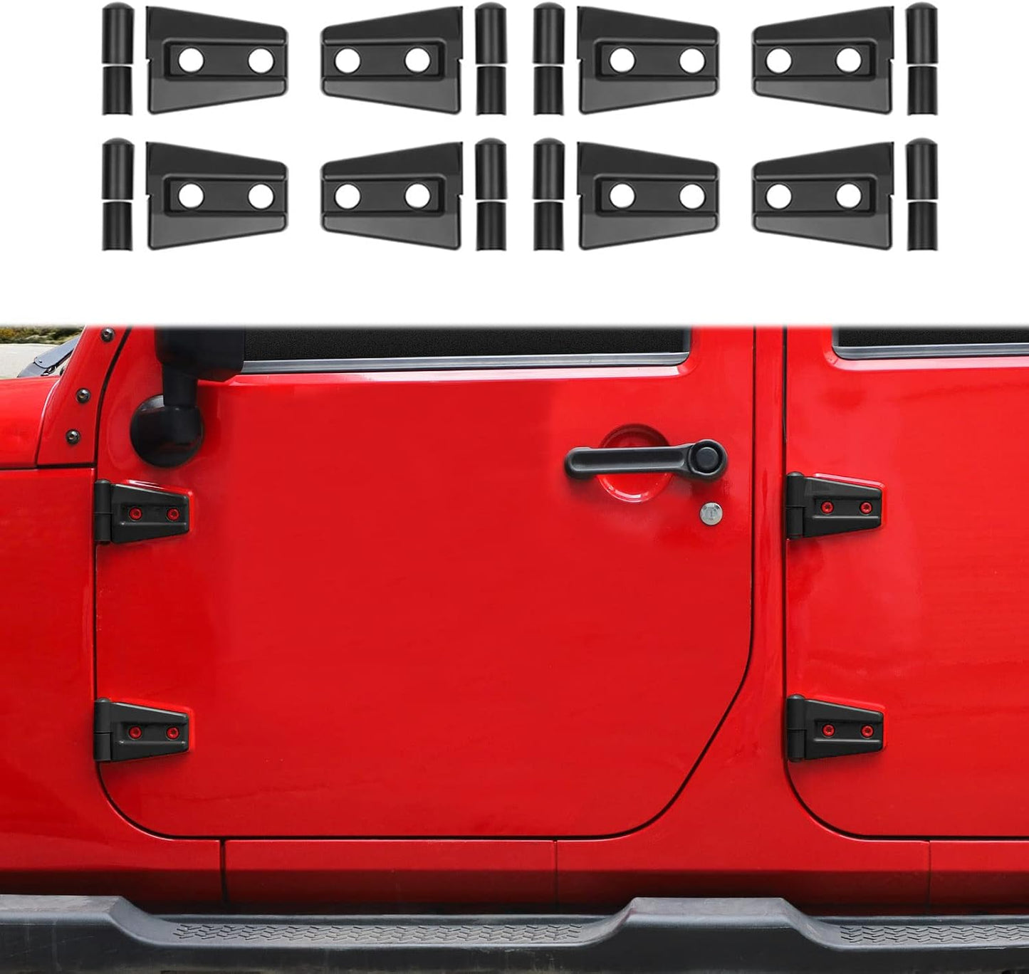 JeCar Door Hinge Cover Trim for Jeep Wrangler JK JKU 2007-2018