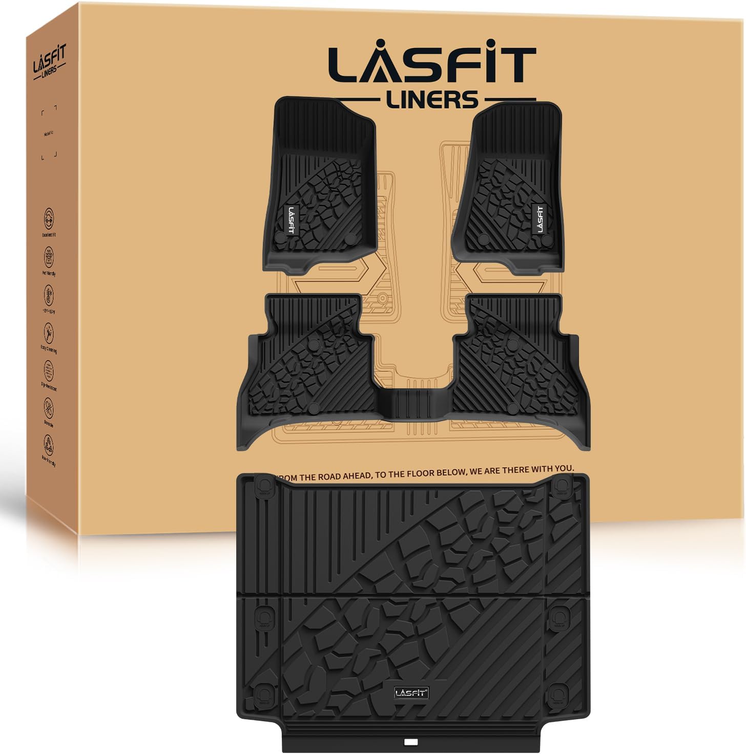 LASFIT Floor Mats for Jeep Wrangler Unlimited 4XE 2021-2025