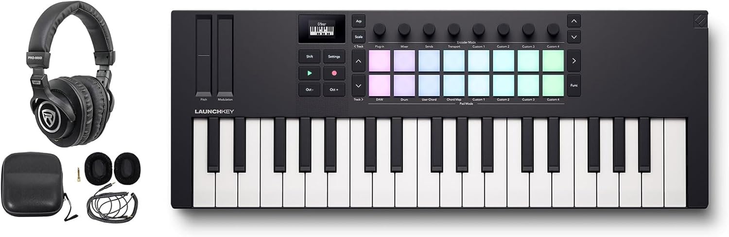 Novation Launchkey Mini 37-key MIDI Bundle with PRO-M50 Headphones