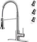 Kitchen Faucets with Pull Down Sprayer Brushed Nickel - 3-Function