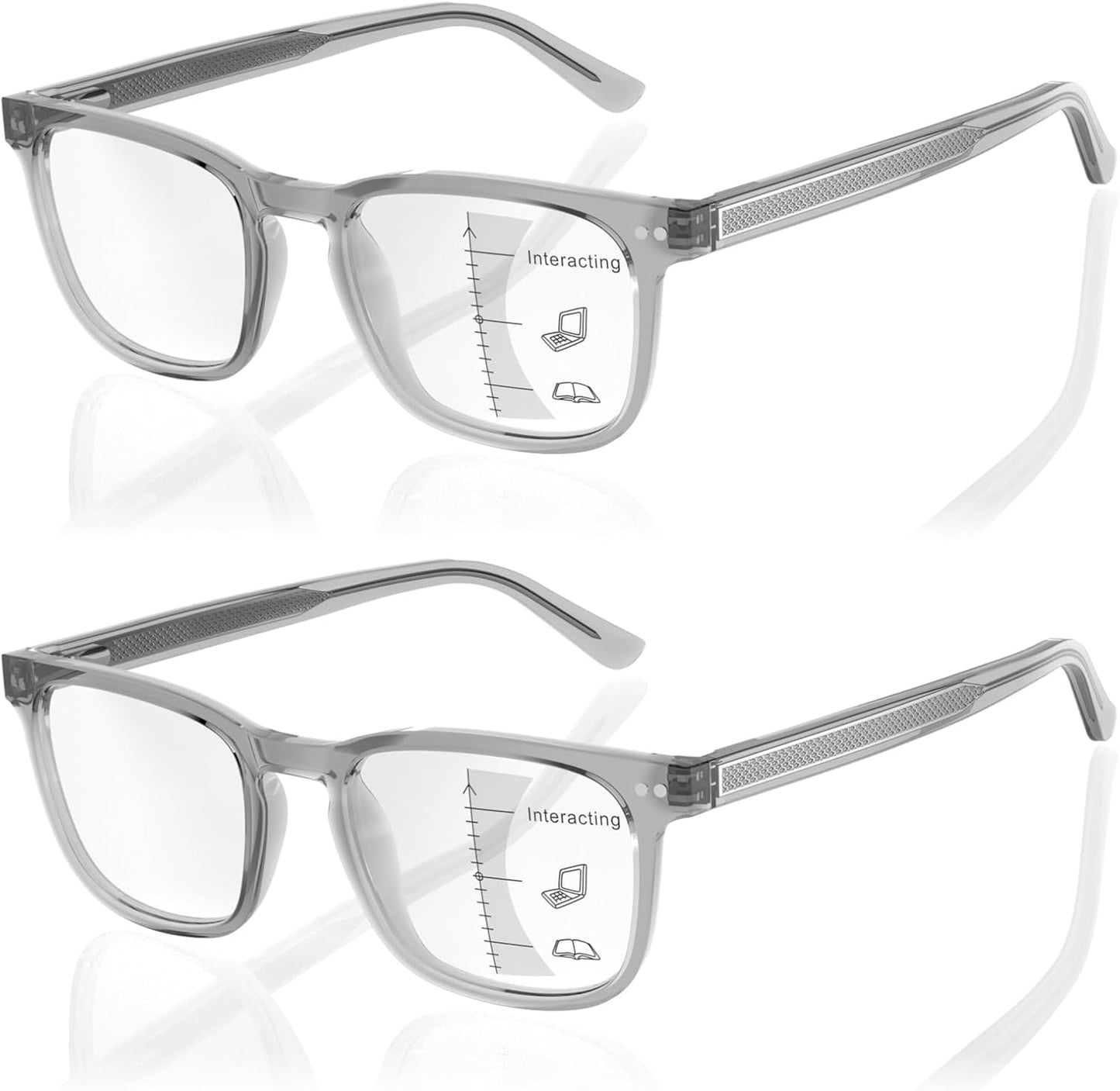 Progressive Multifocus Reading Glasses for Men with No Line Bifocal