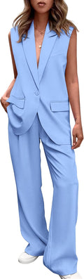 PRETTYGARDEN Women's 2 Piece Sleeveless Suit Vest (Style BHXZ)
