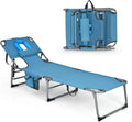 Goplus Tanning Chair Folding Adjustable Patio Lounge Chair - Portable