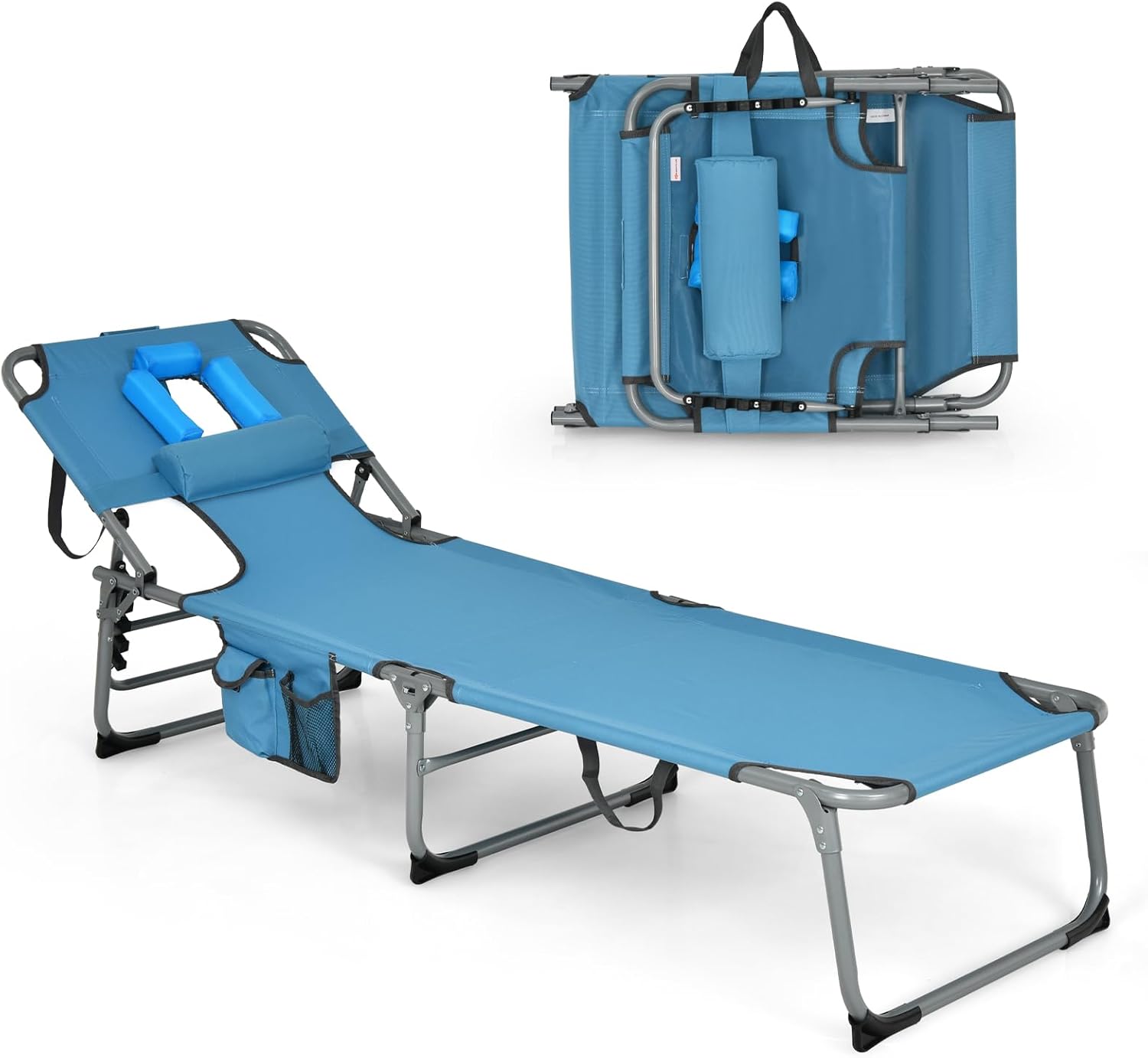 Goplus Tanning Chair with Face Hole for Ultimate Comfort
