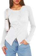 Cicy Bell Womens Long Sleeve Asymmetrical Tops for Fall Fashion