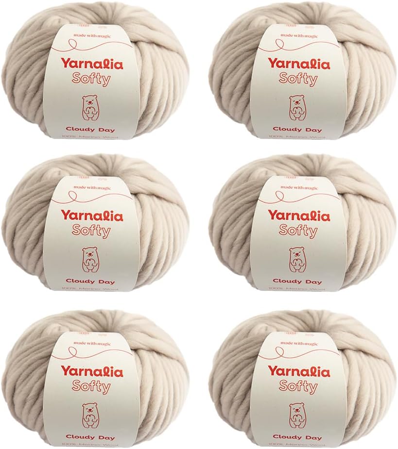 Softy Yarn Bulky Weight 6-Pack for Cozy Knitting & Crocheting