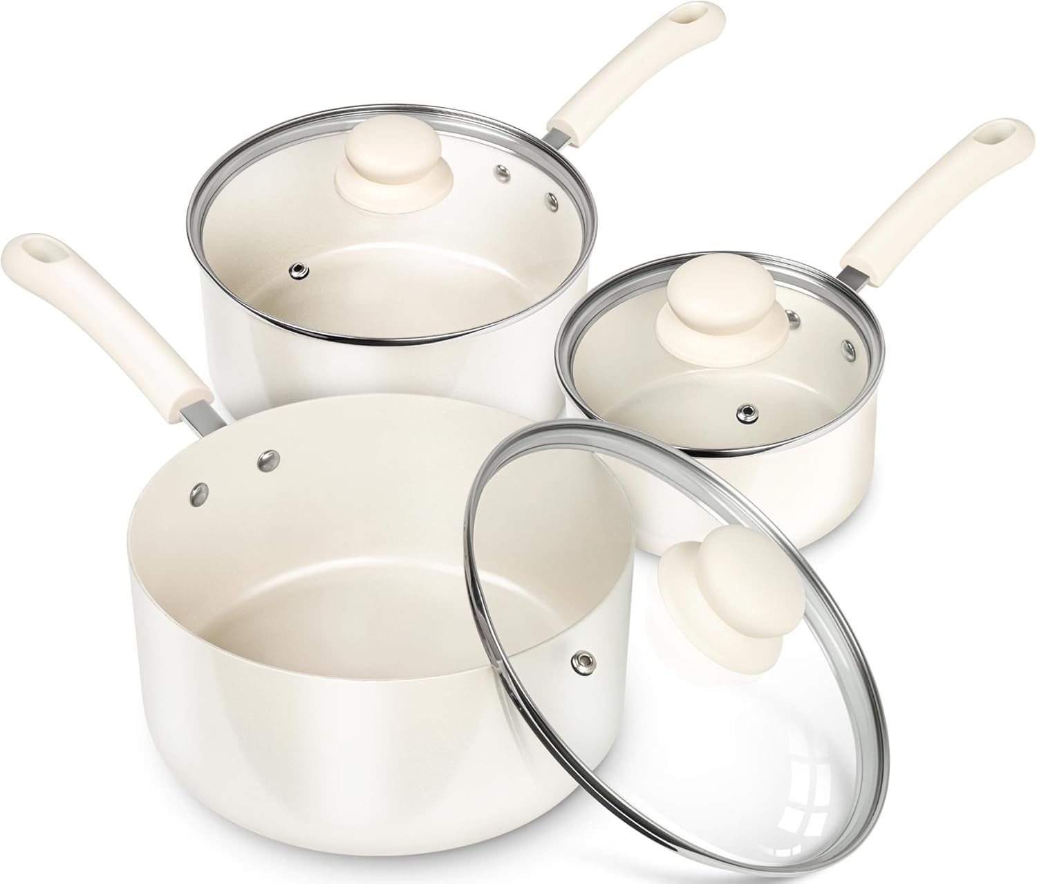 MICHELANGELO Nonstick Sauce Pan Set for Healthy Cooking