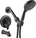 Oil Rubbed Bronze Shower Faucet Set with Tub Spout - High Pressure