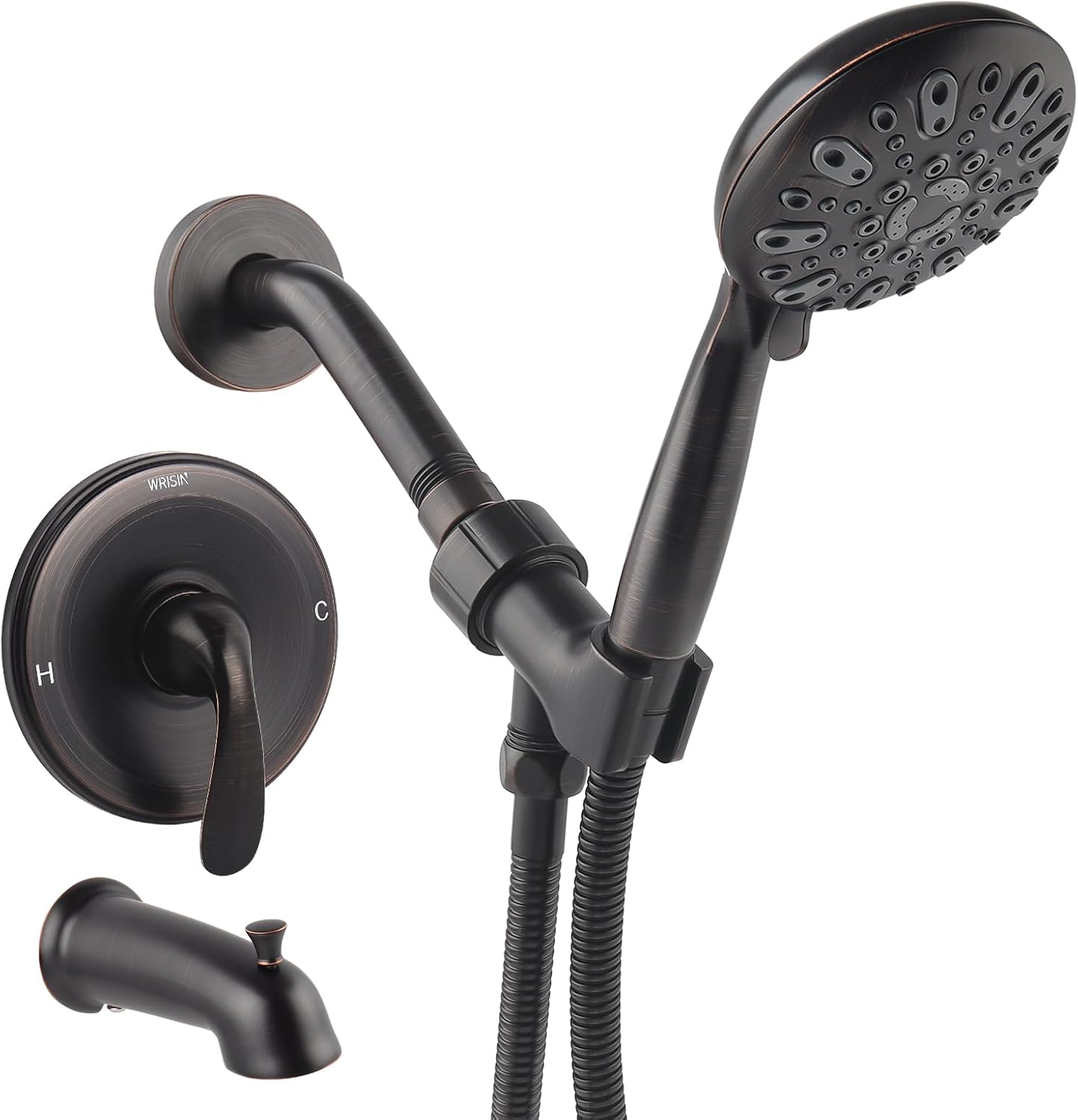 WRISIN Oil Rubbed Bronze Shower Faucet Set with Tub Spout