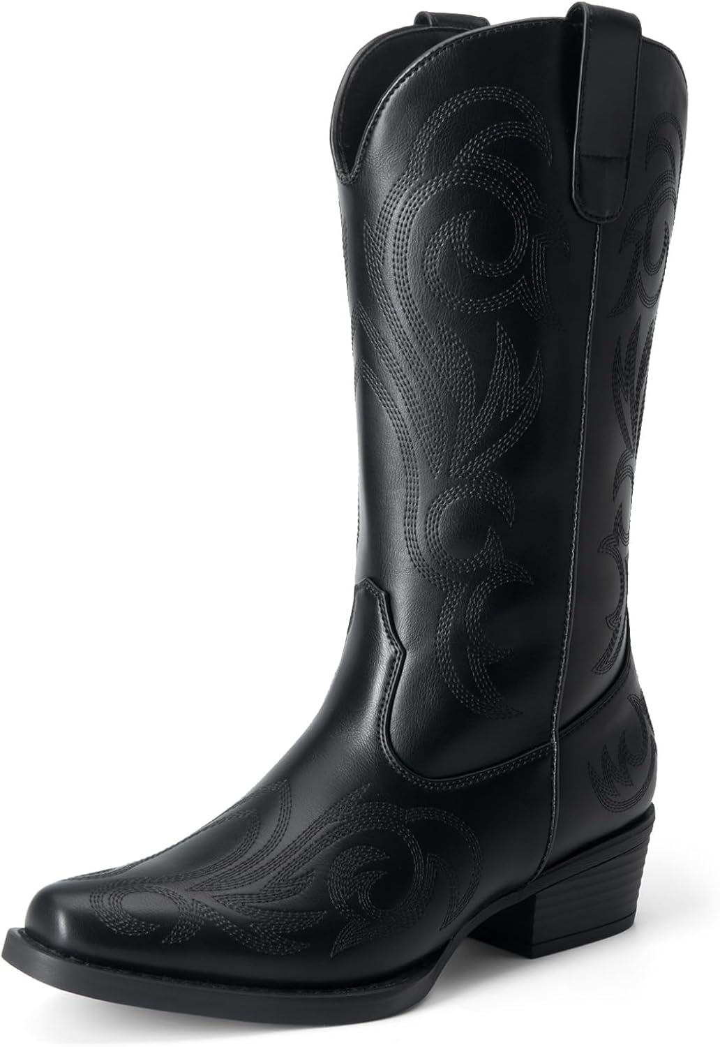 DREAM PAIRS Women's Cowboy Boots with Stylish Square Toe Design