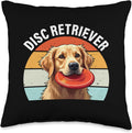 Take a Look to Golden Retriever Disc Golf Throw Pillow