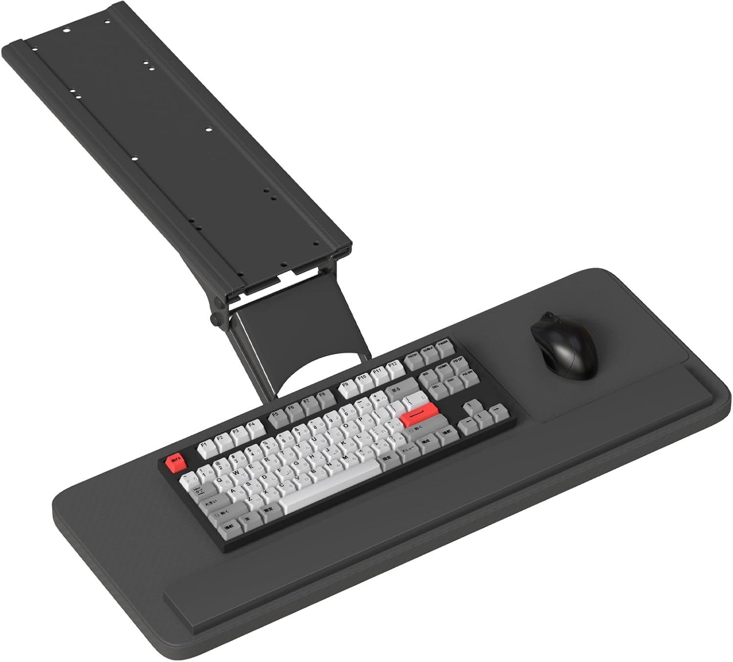 Height-Adjustable Ergonomic Keyboard Tray - 360 Swivel, 30 Tilt - Black 25W x 9.8D