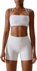 Womens 2 Piece Twist Front Halter Workout Set - Soft 4-Way Stretch
