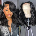 13x6 HD Lace Front Body Wave Bob Wig 16in - Natural Look