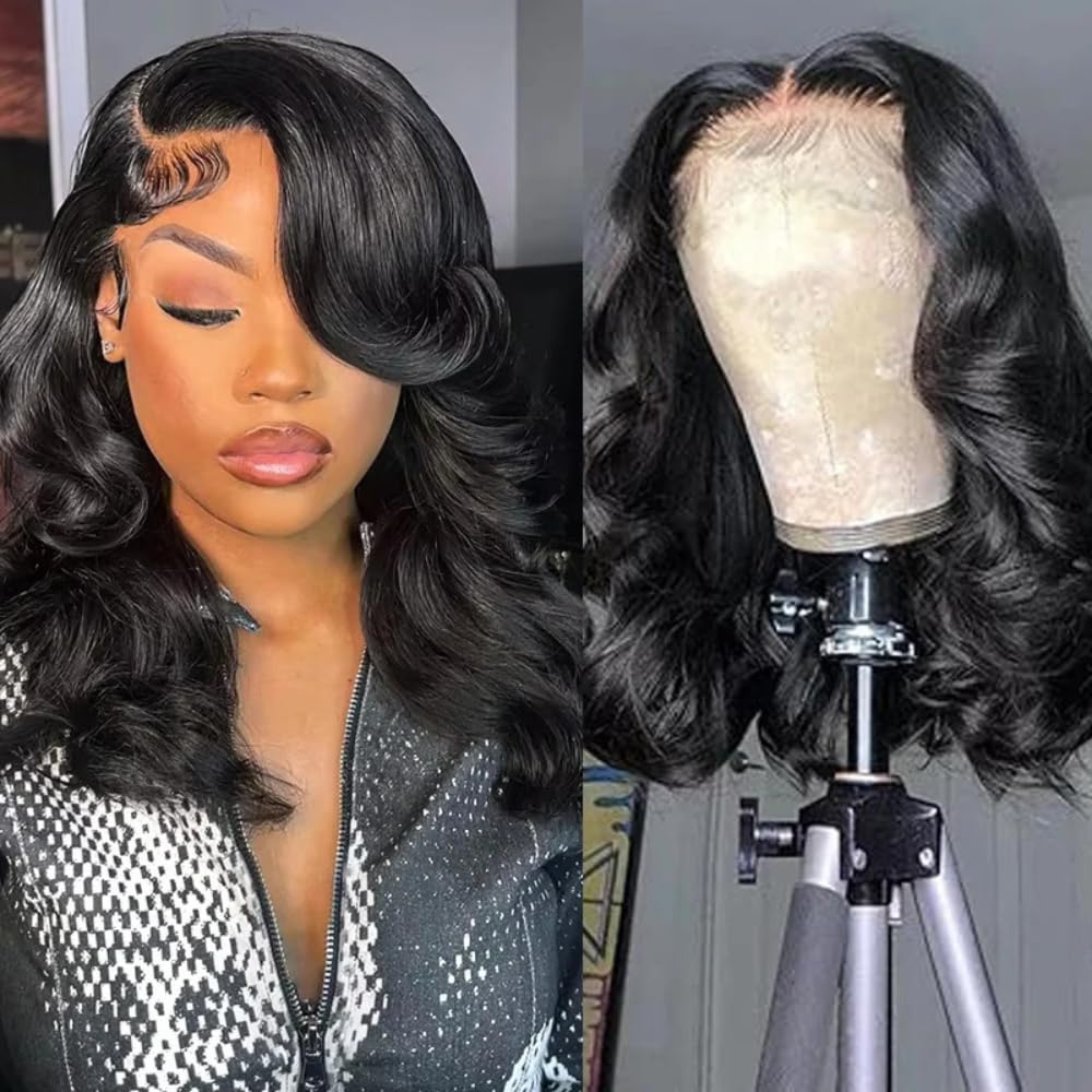 13x6 HD Lace Front Body Wave Bob Wig for Natural Look