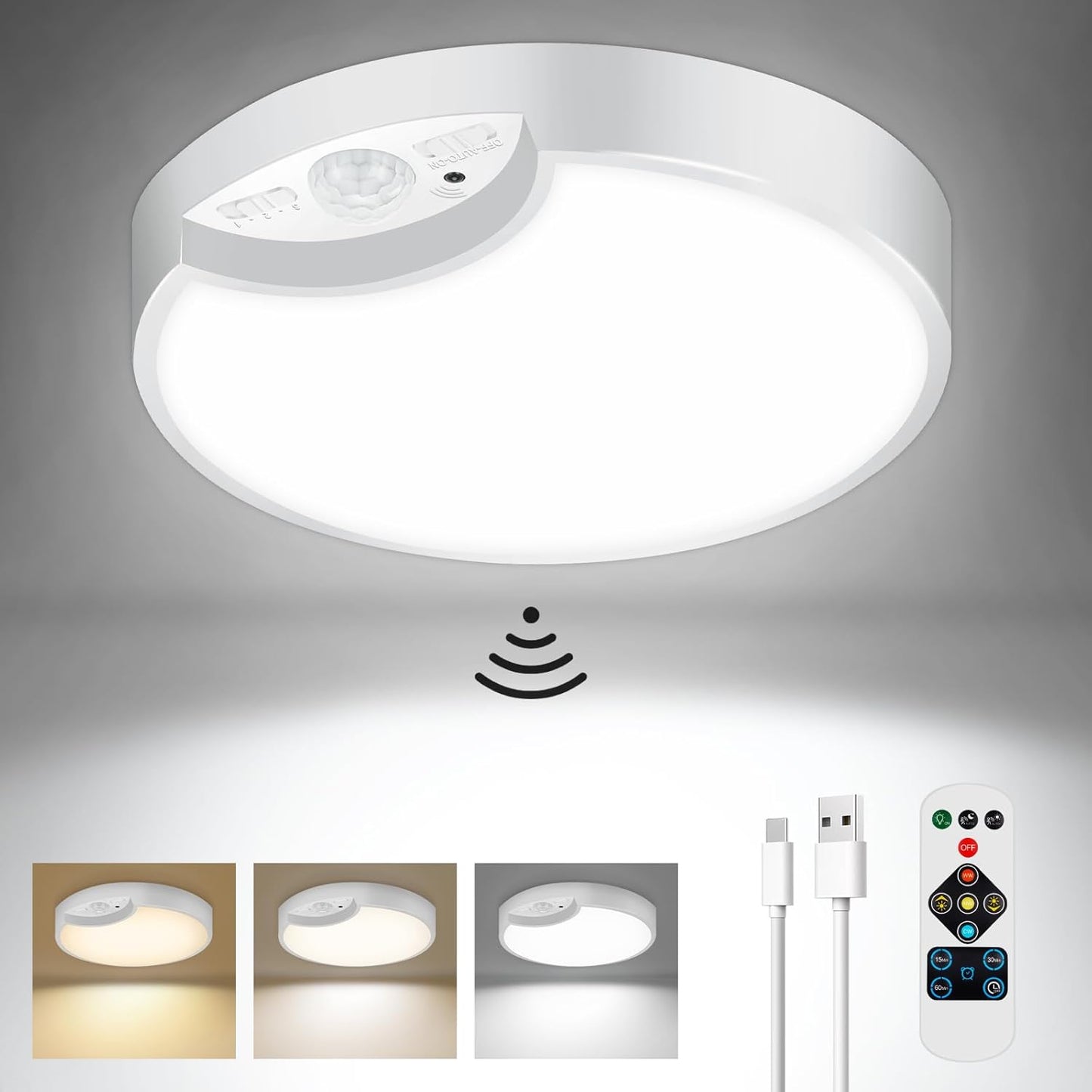 Rechargeable Motion Sensor Ceiling Lights for Home Use