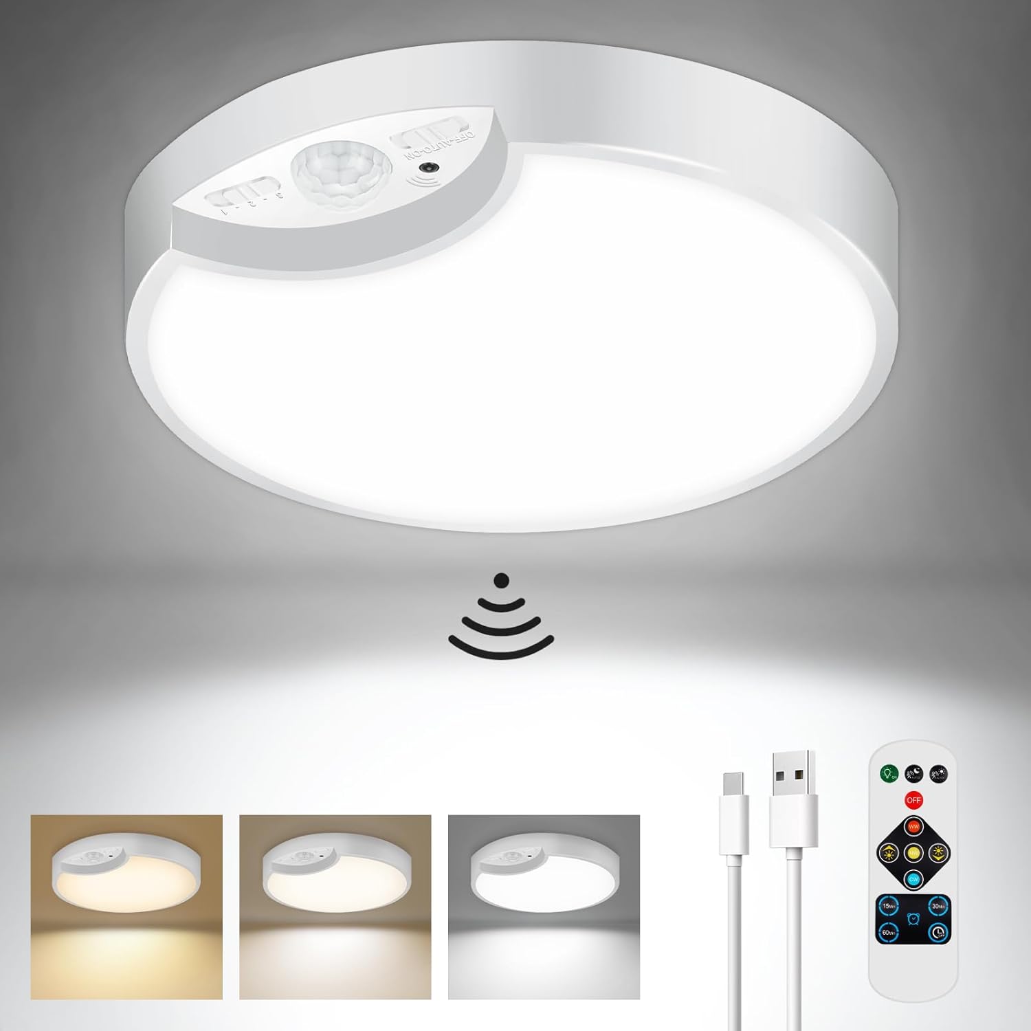 Rechargeable Motion Sensor Ceiling Lights for Home Use