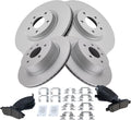 TRQ Front Rear Premium Ceramic Brake Pad Coated Rotor Kit - Direct Fit