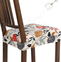 Orange Flower Dining Chair Seat Covers Set of 6 - Stretch, Washable