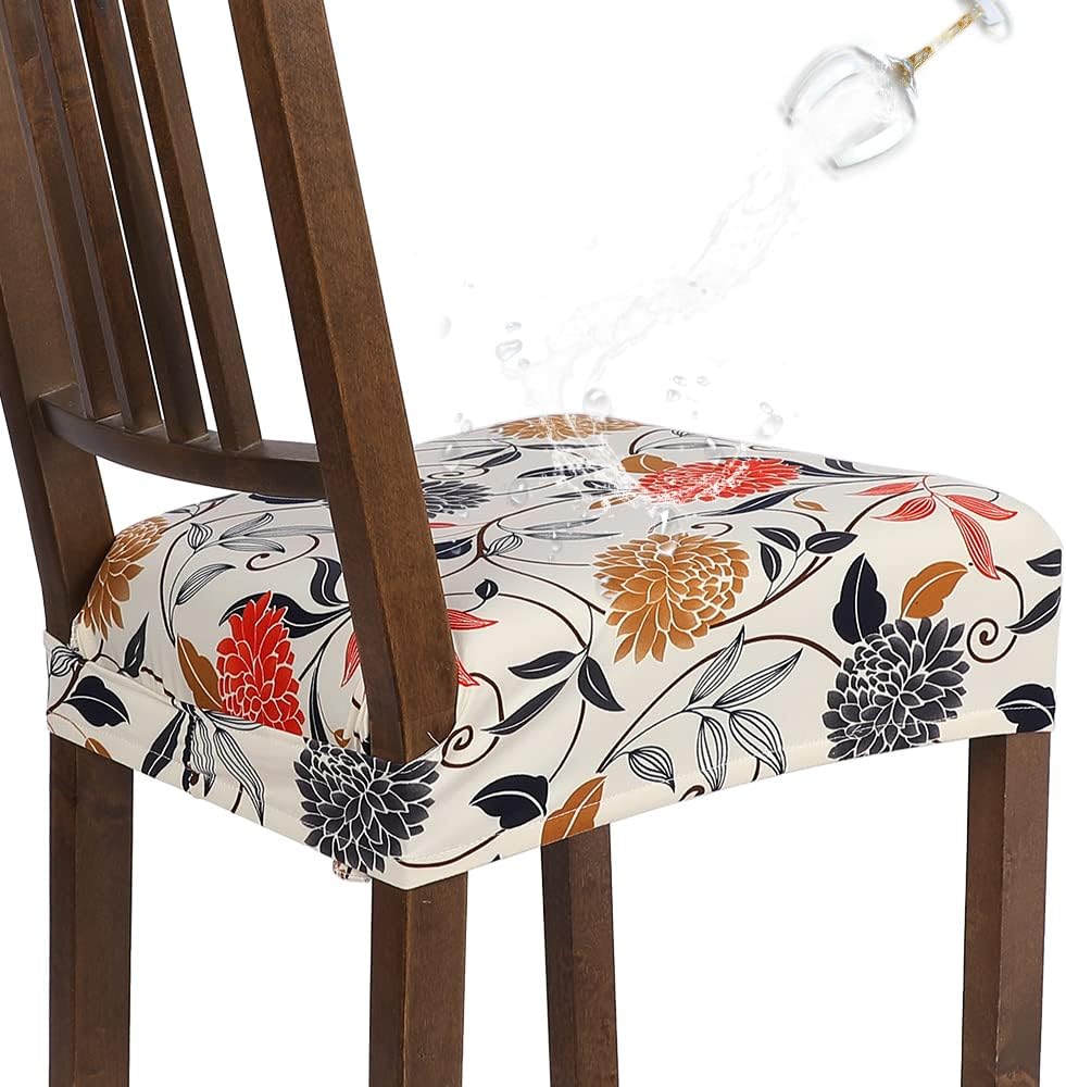 SearchI Water Repellent Dining Chair Seat Covers Set of 6 for Style