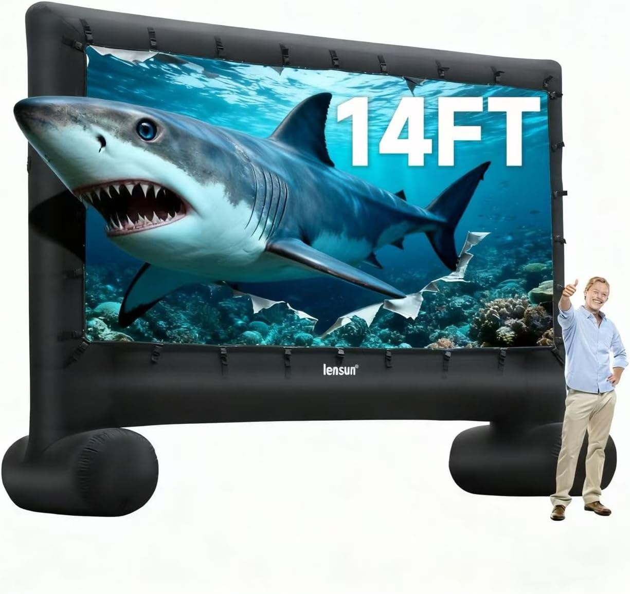 LENSUN 14FT Inflatable Projector Screen for Outdoor Movies