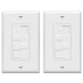 TOPGREENER Combo Dimmer Switch with 3-Speed Fan Control - Dual Slide