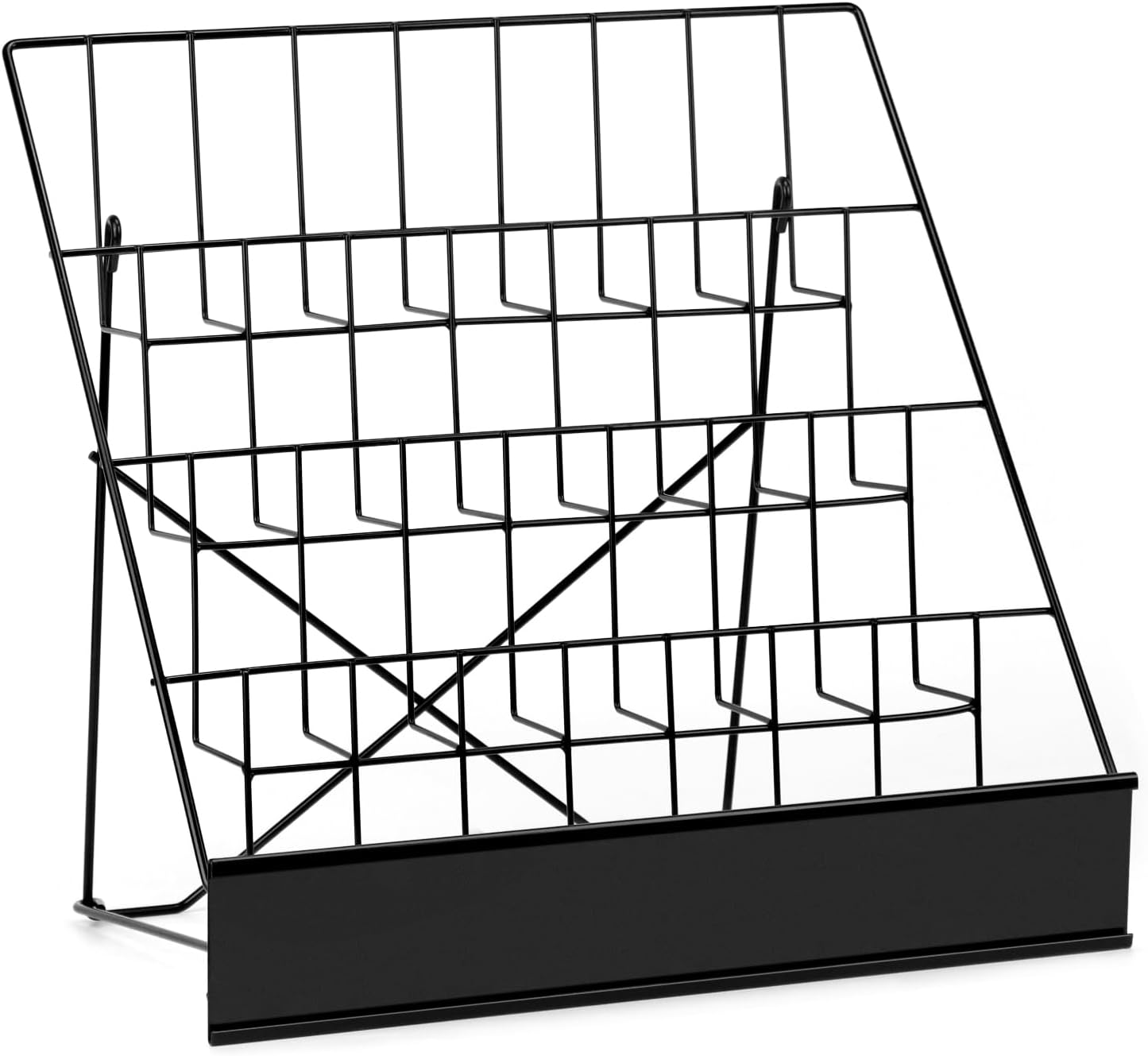 4-Tiered Metal Book Display Stand for Organized Presentation