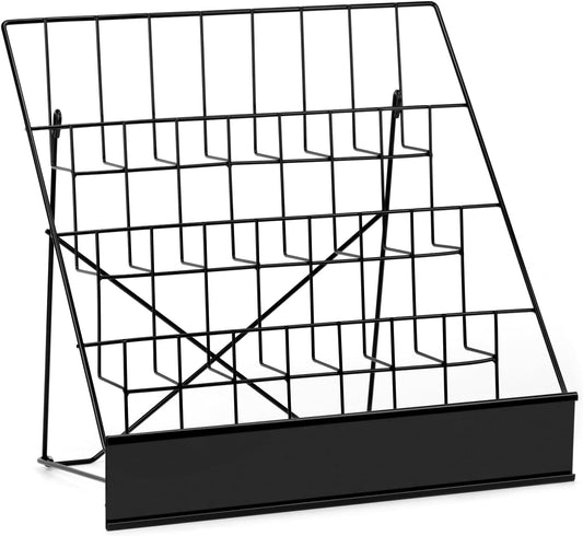 4-Tiered Metal Book Display Stand for Organized Presentation