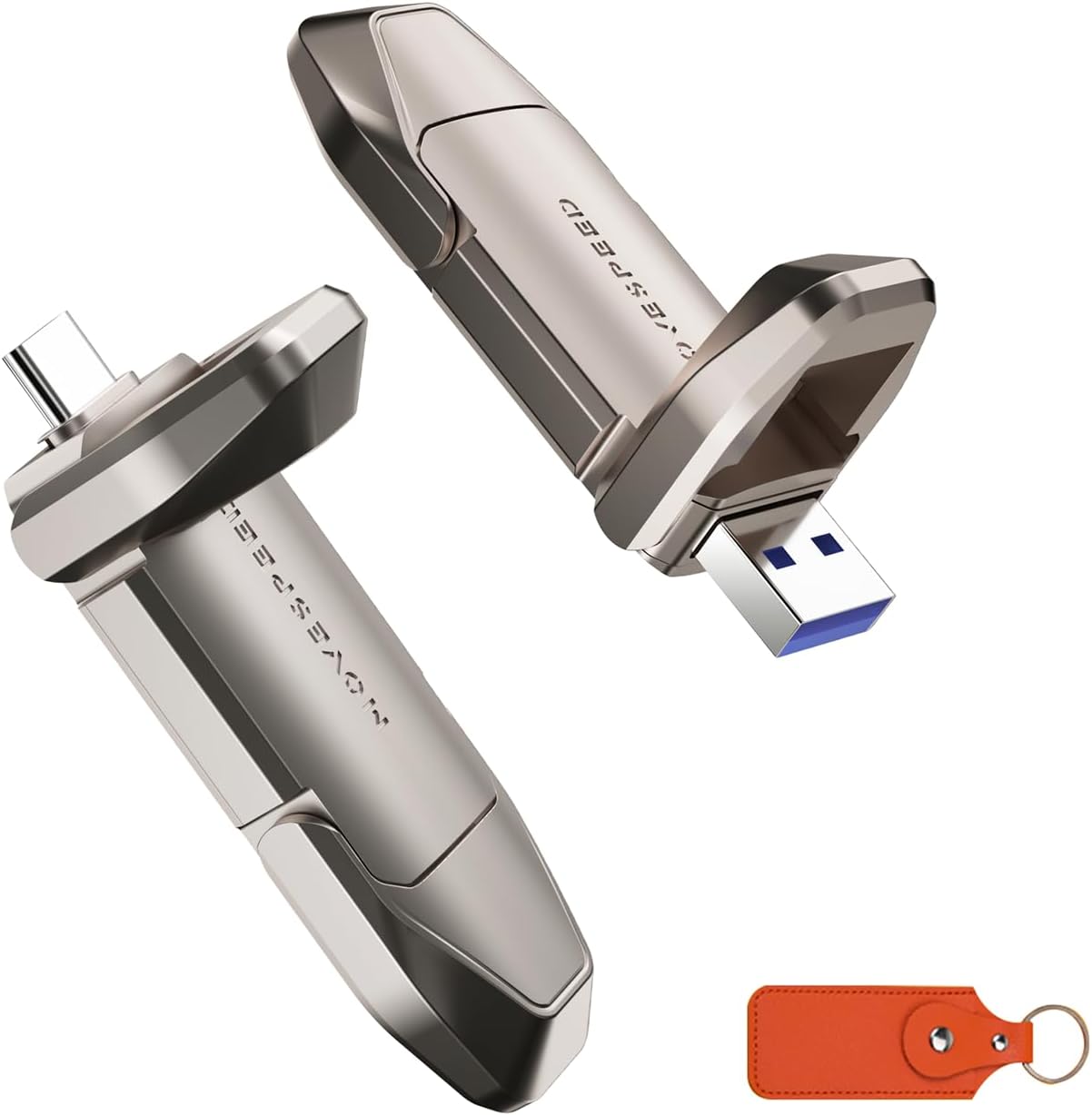 MOVE SPEED 2TB Solid State Flash Drive with Dual Port Convenience