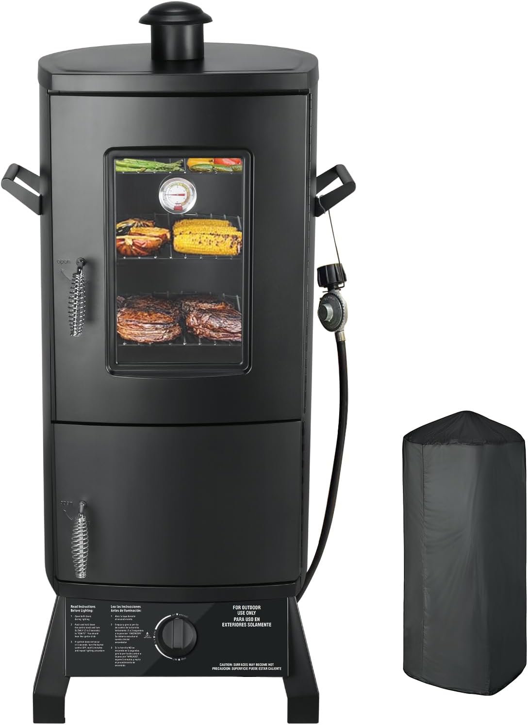 Vertical Propane Smoker with Temperature Control for BBQ Lovers